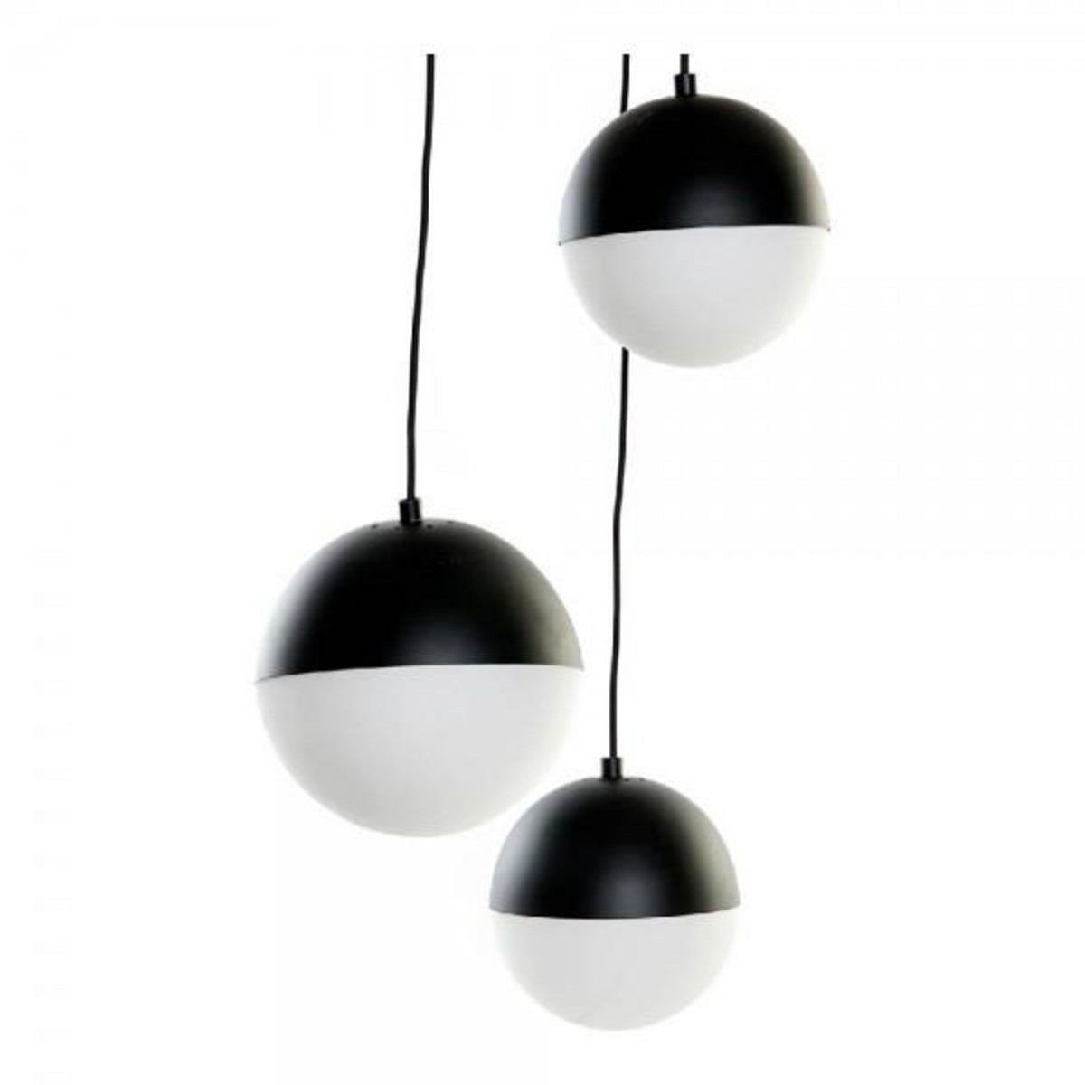MARKET24 Suspension DKD Home Decor Blanc Noir Métal Verre 220 V (40 x 40 x 80 cm)