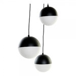 MARKET24 Suspension DKD Home Decor Blanc Noir Métal Verre 220 V (40 x 40 x 80 cm)