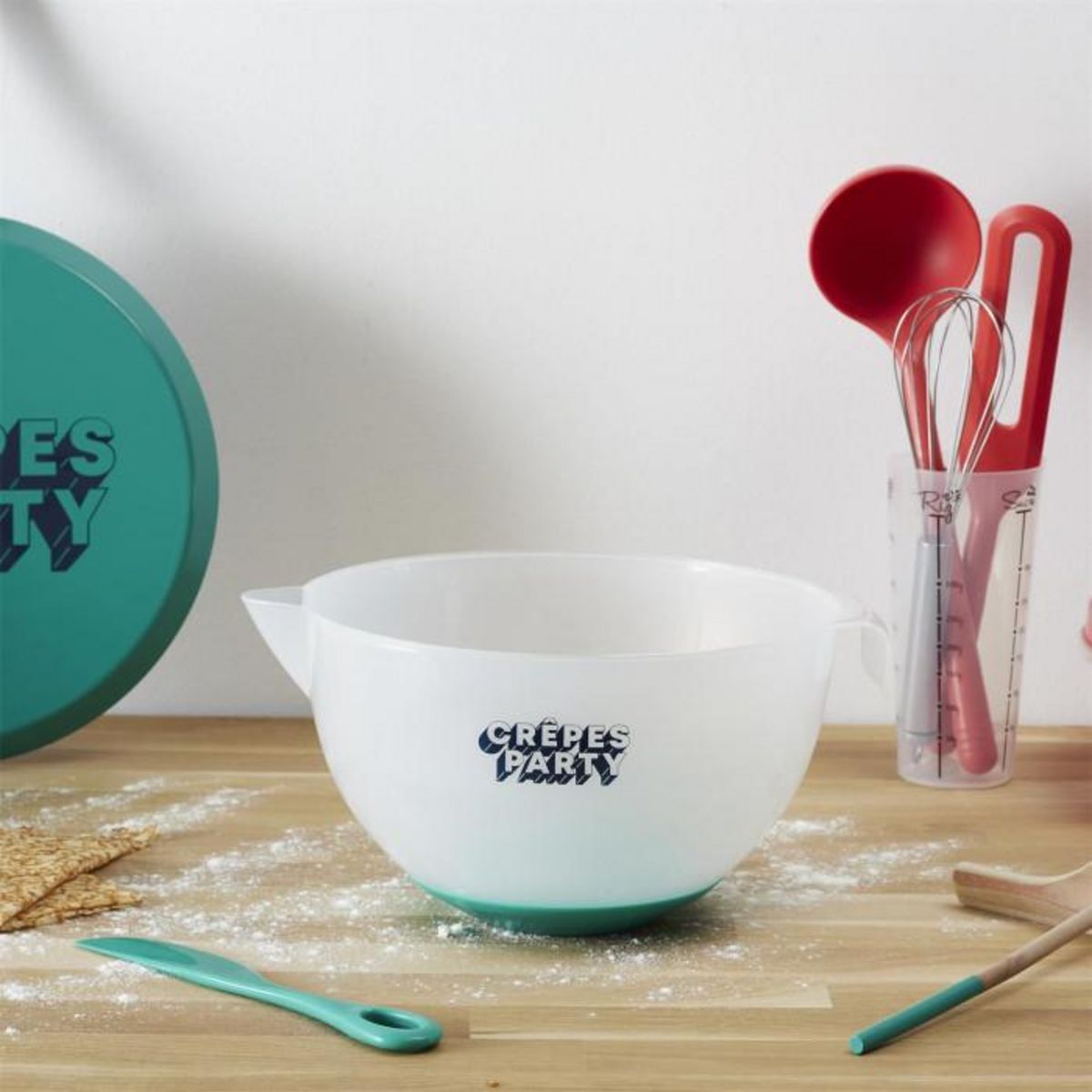 Paris Prix Bol Mélangeur  Chandeleur  3L Transparent & Vert