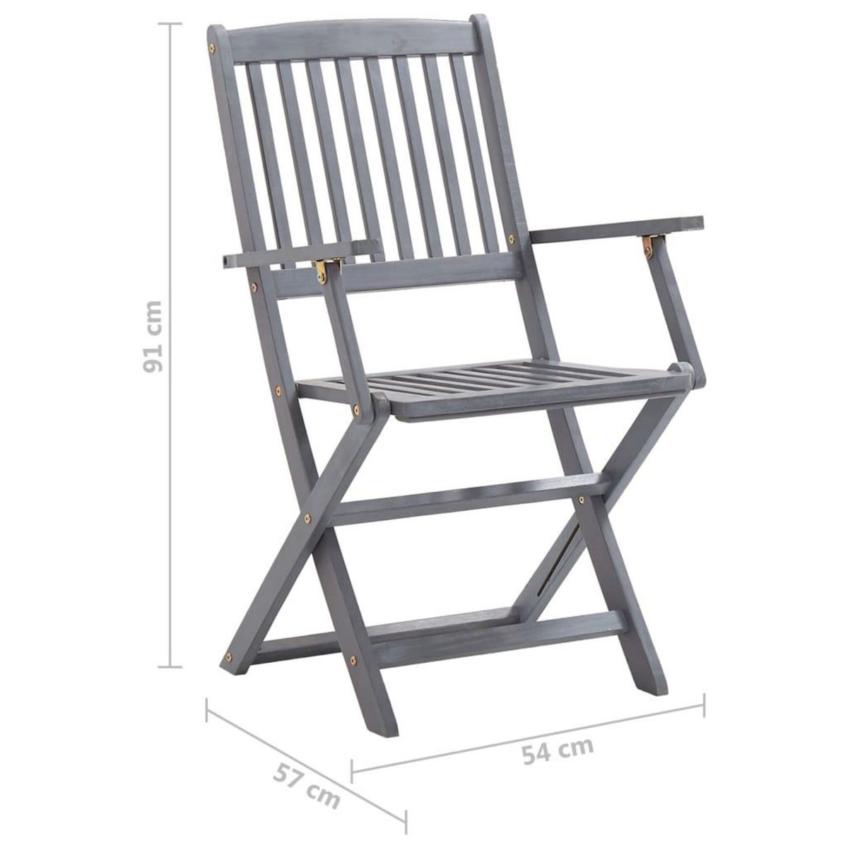 VIDAXL Chaises pliables d'exterieur lot de 2 et coussins Bois d'acacia