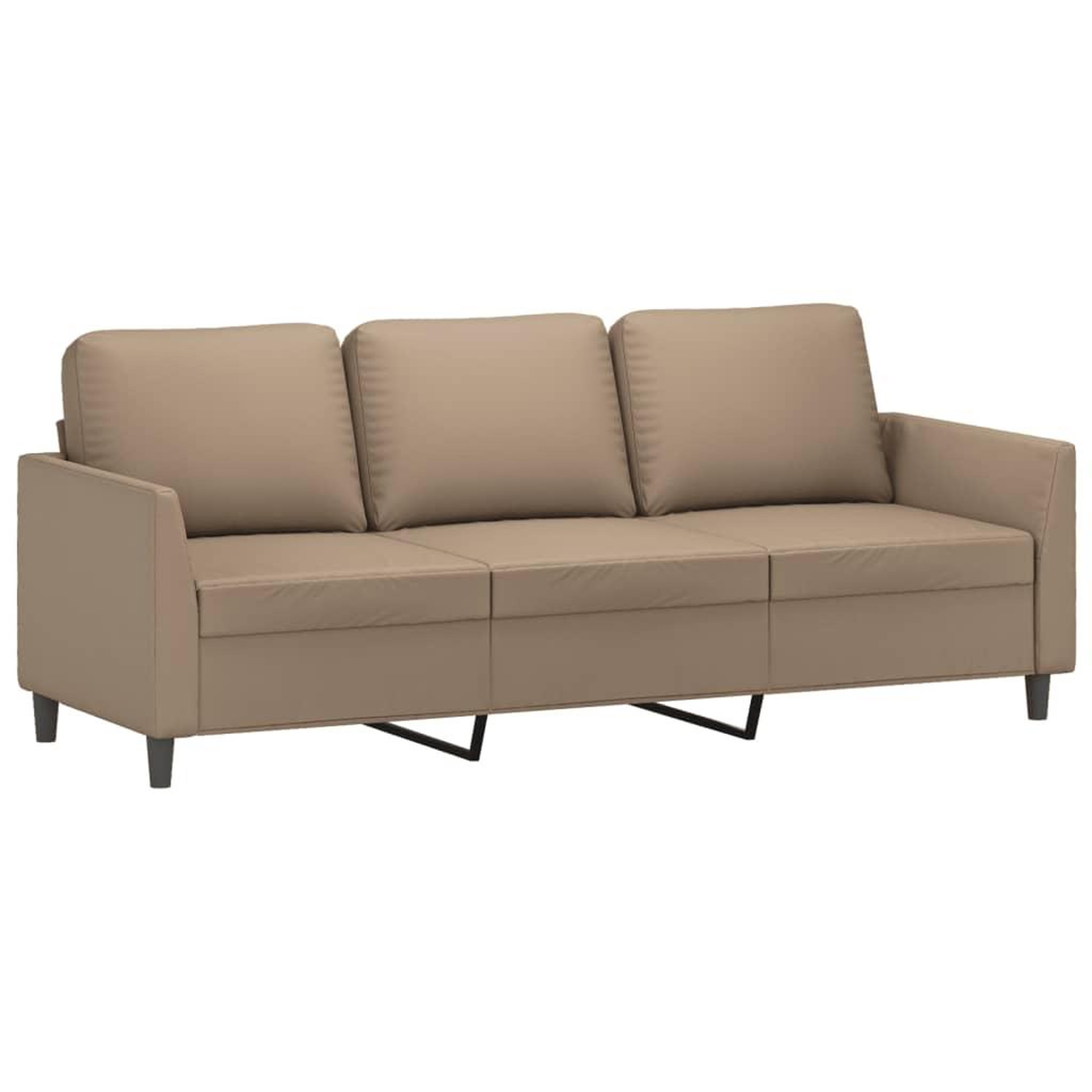 Voir la diapositive 5 : VIDAXL Ensemble de canapes 3 pcs avec coussins Cappuccino Similicuir