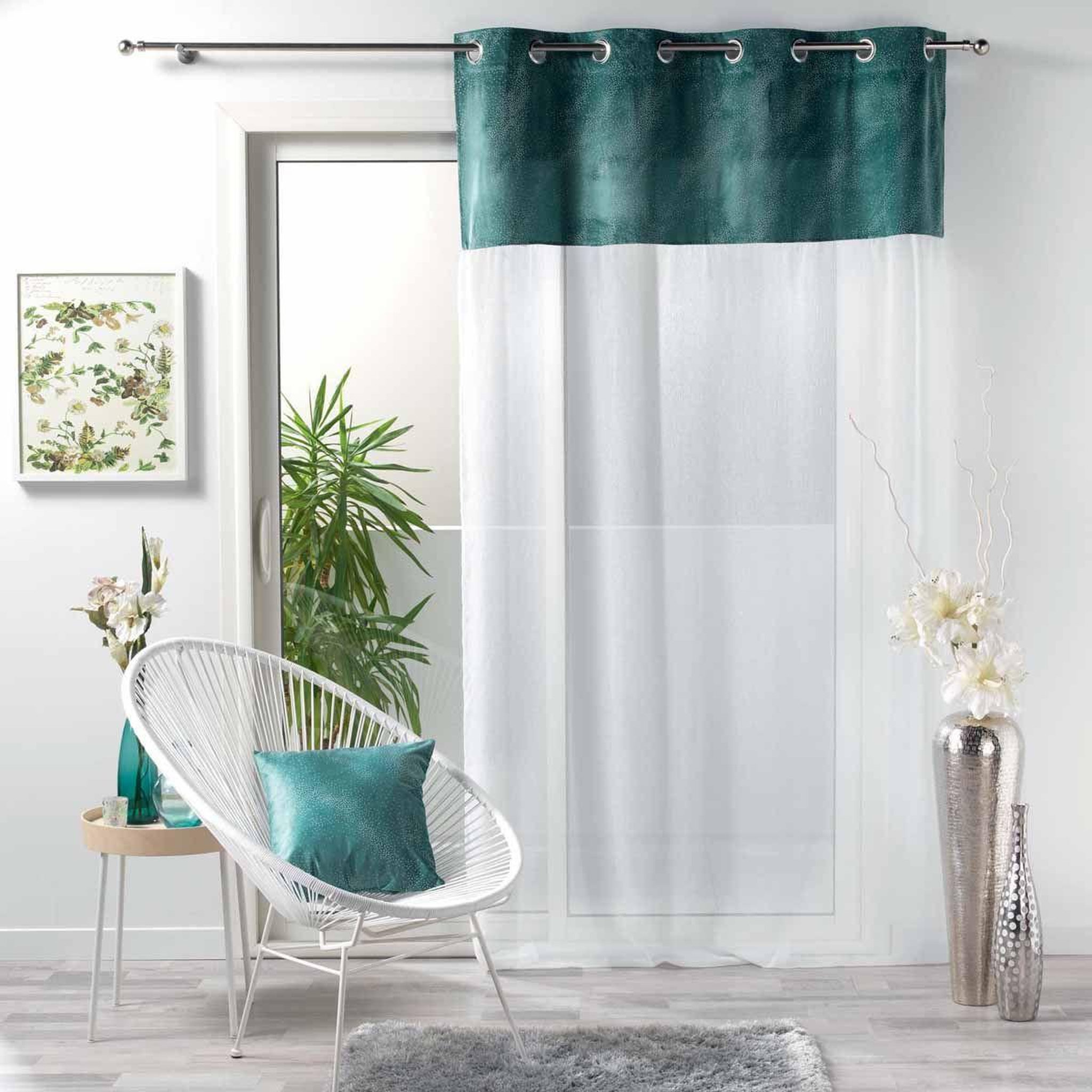 Voir la diapositive 4 : Douceur d'Intérieur Coussin velours déco  melrose  40x40cm pétrole