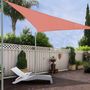 Voir la diapositive 2 : OUTSUNNY Voile d'ombrage triangulaire grande taille 3 x 3 x 3 m polyéthylène haute densité résistant aux UV rouge