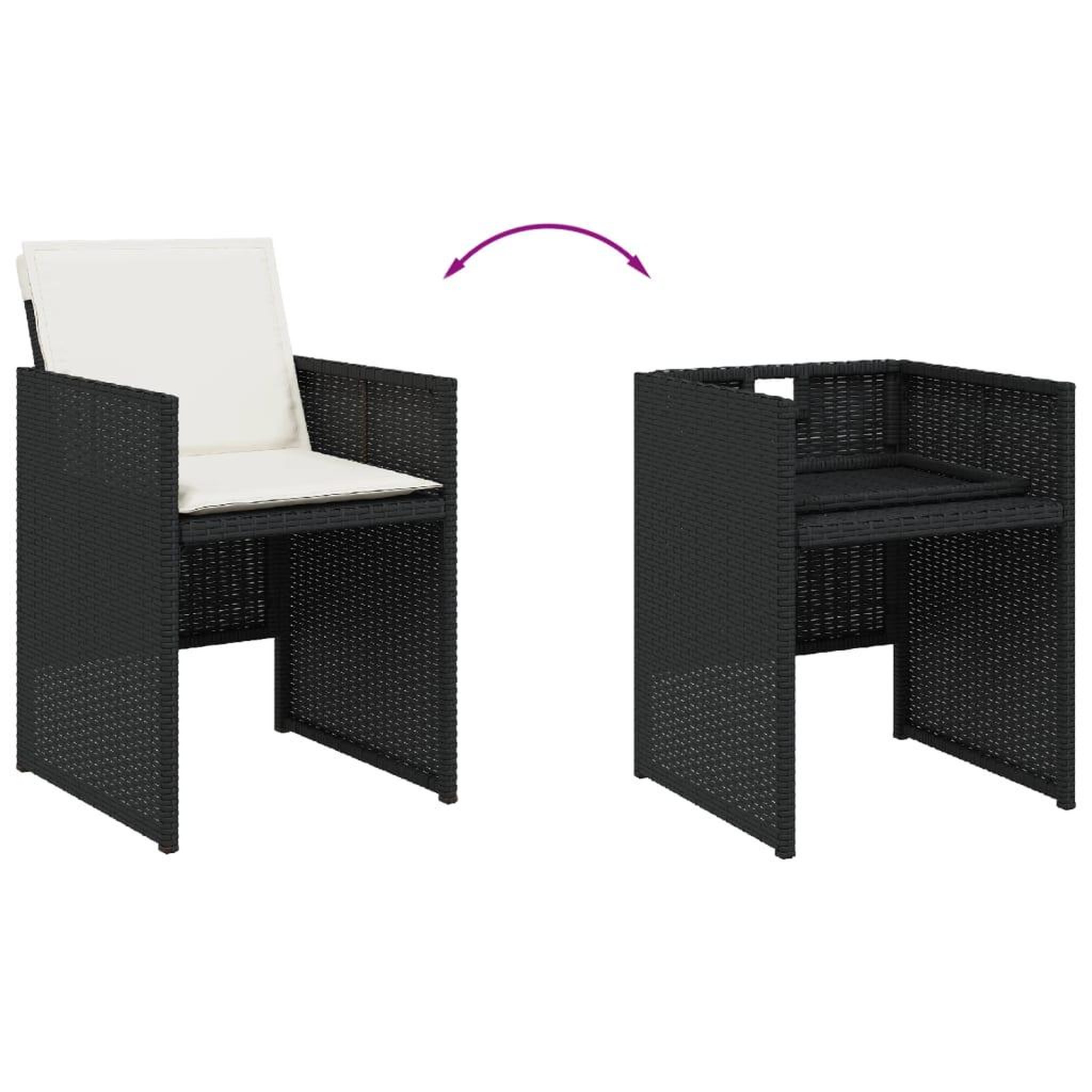 Voir la diapositive 5 : VIDAXL Ensemble a manger de jardin 13 pcs coussins noir resine tressee