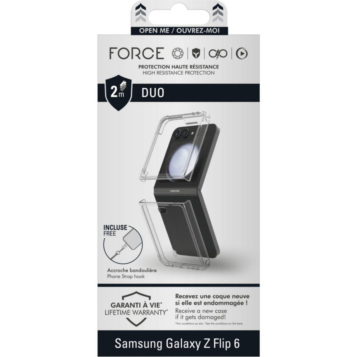 FORCE CASE Coque Samsung Z Flip6 DUO Transparente
