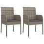 Voir la diapositive 4 : VIDAXL Ensemble a manger de jardin 3 pcs coussins gris resine tressee
