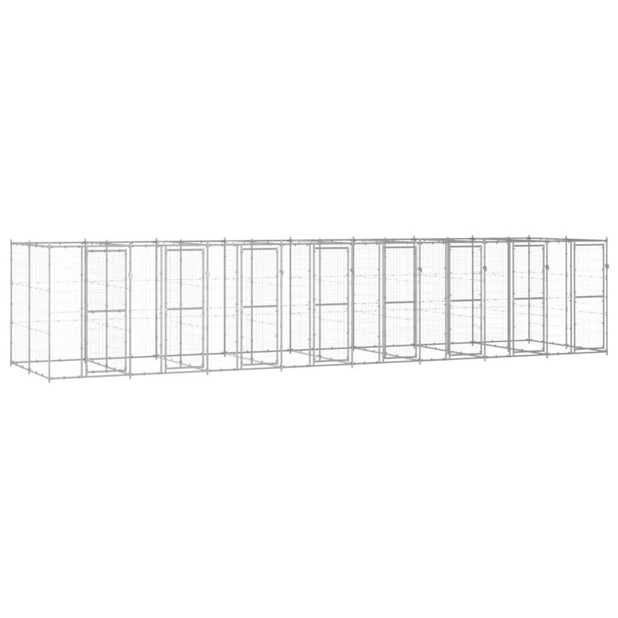VIDAXL Chenil exterieur Acier galvanise 19,36 m²