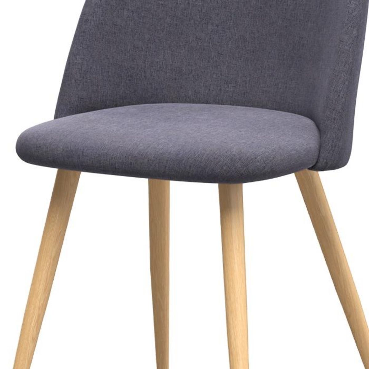 Rendez vous déco Lot de 2 chaises en tissu bleu et pieds en métal effet bois - Cozy
