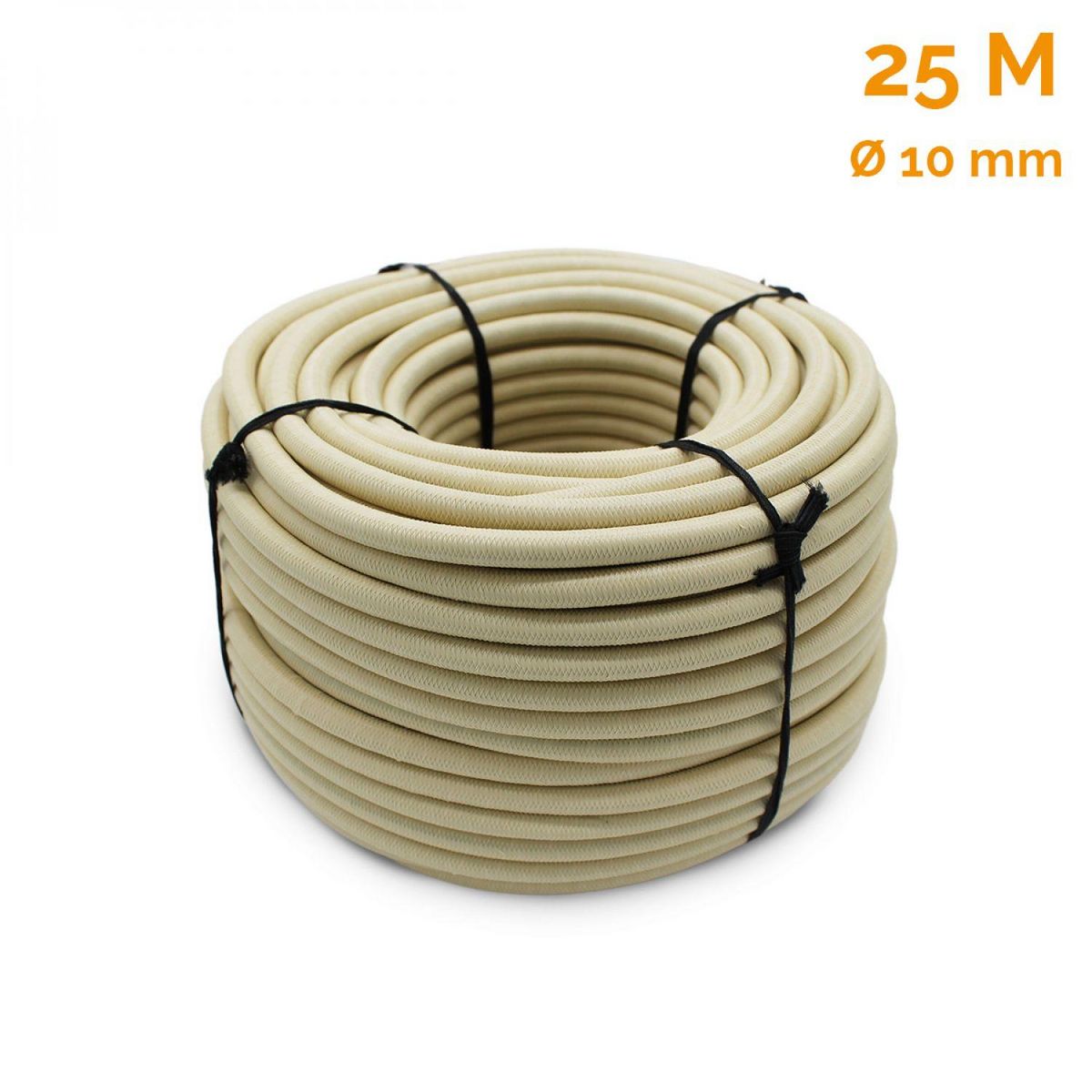 LINXOR Bobine, rouleau de tendeur élastique - 25 mètres x 10 mm - Beige