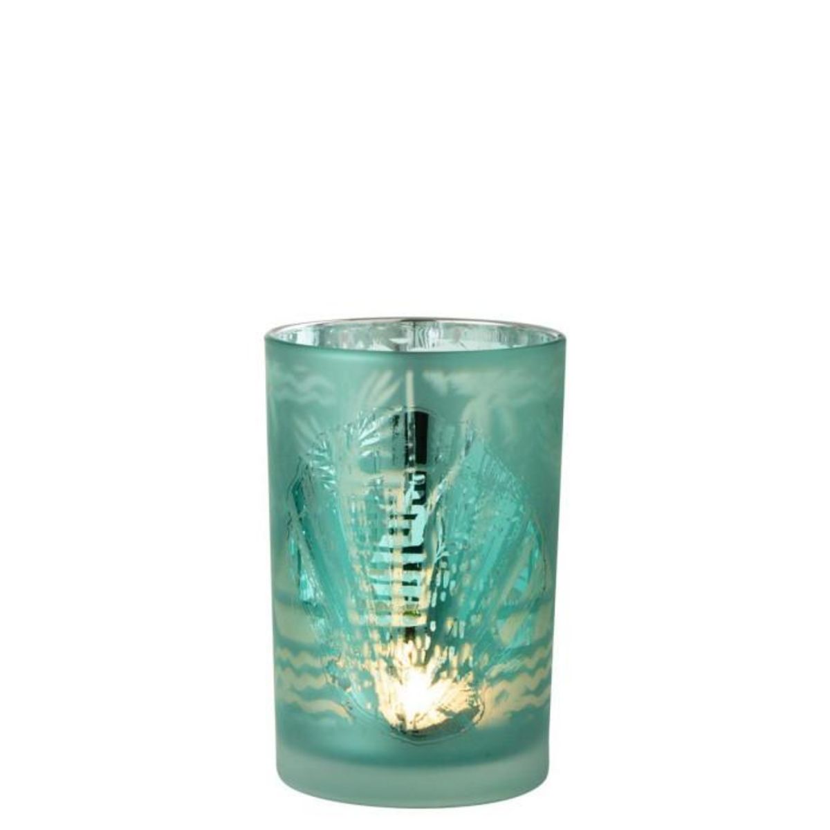 Paris Prix Photophore Design  Coquillage  18cm Bleu