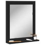 Voir la diapositive 1 : VIDAXL Miroir de salle de bain avec étagère noir bois d'ingénierie