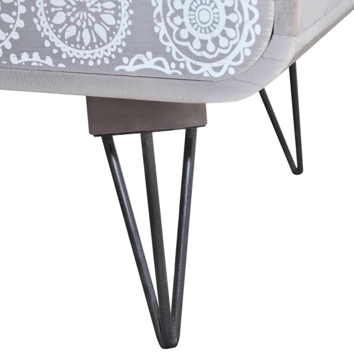 VIDAXL Armoire laterale avec 3 tiroirs Gris