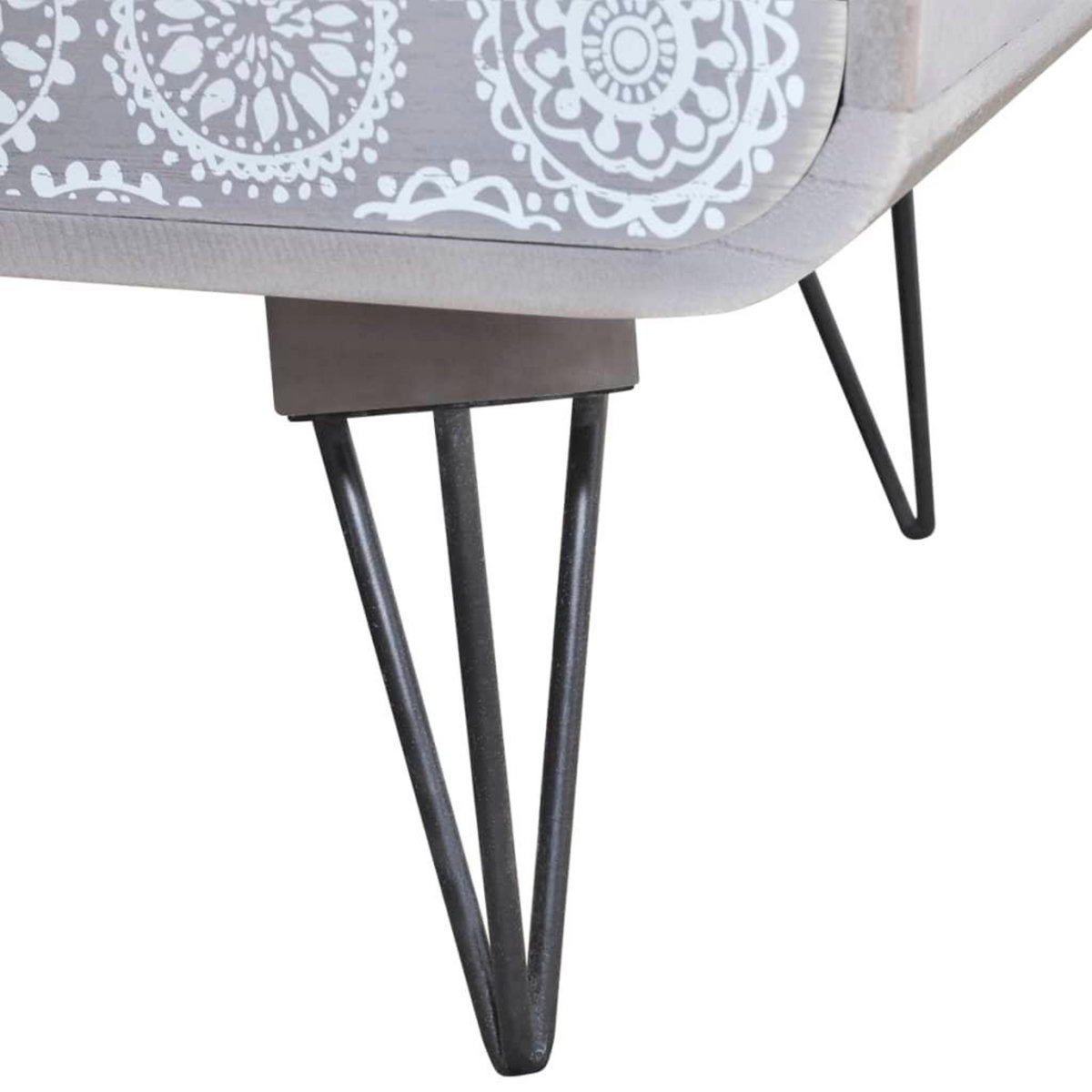 VIDAXL Armoire laterale avec 3 tiroirs Gris