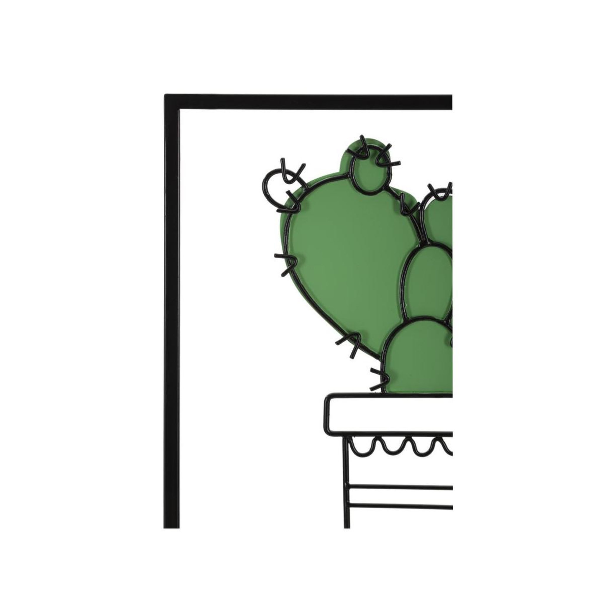 Voir la diapositive 4 : Paris Prix Lot de 3 déco murales  cactus  46cm vert & noir