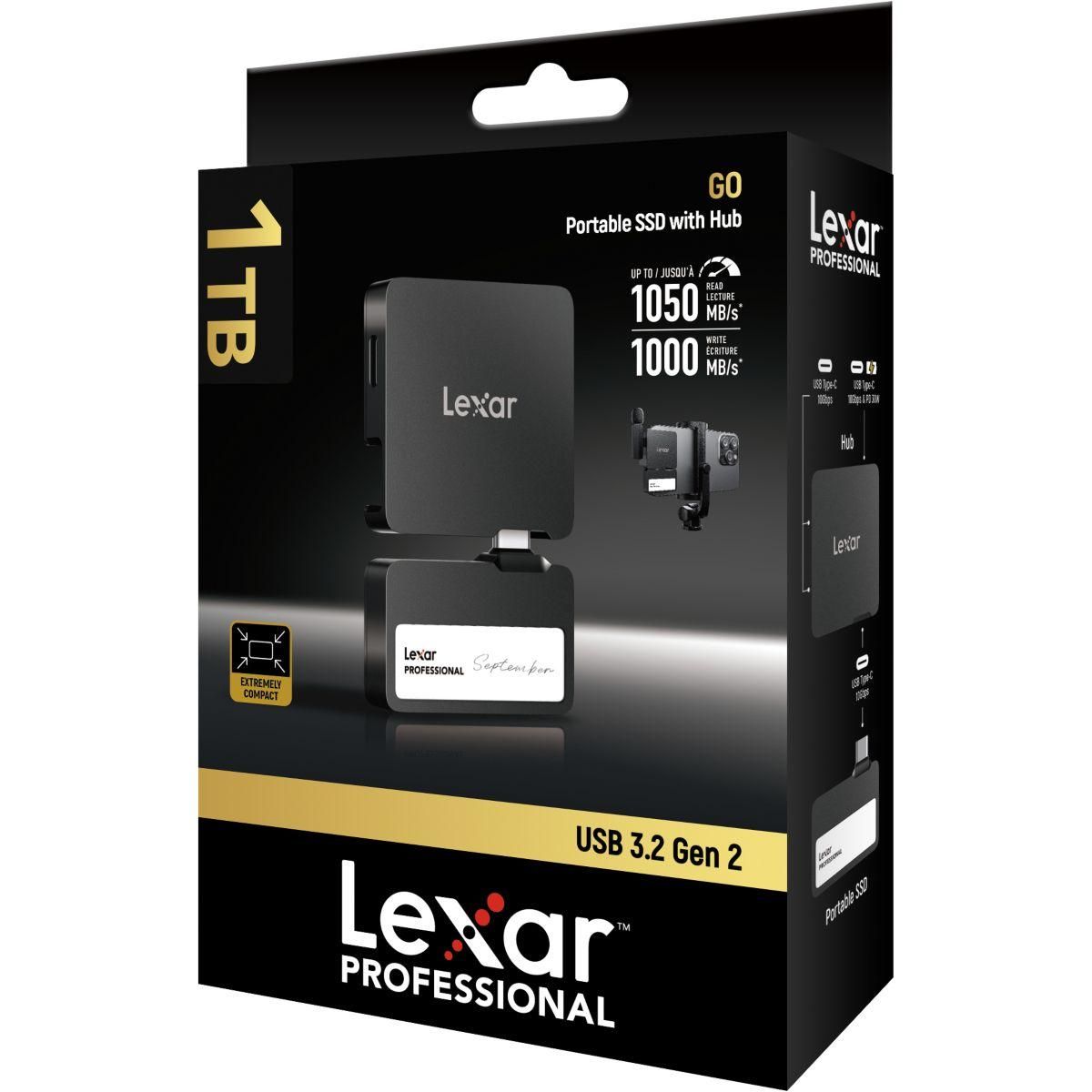 Lexar Disque dur SSD externe GO 1To + HUB