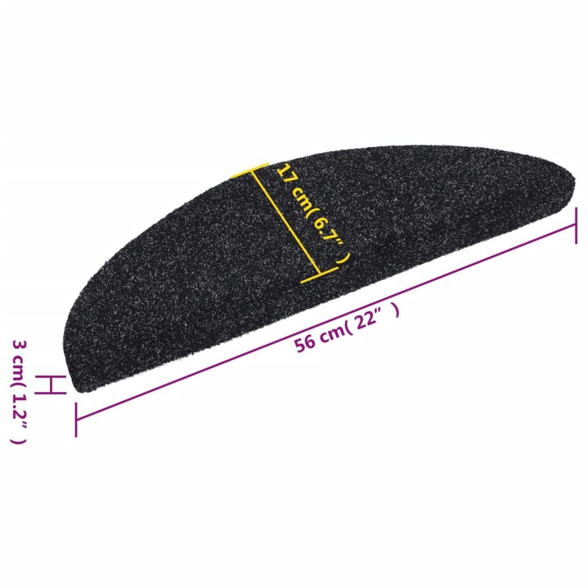 Voir la diapositive 6 : VIDAXL Tapis autoadhesifs de marches 5 pcs Noir 56x17x3 cm Aiguillete