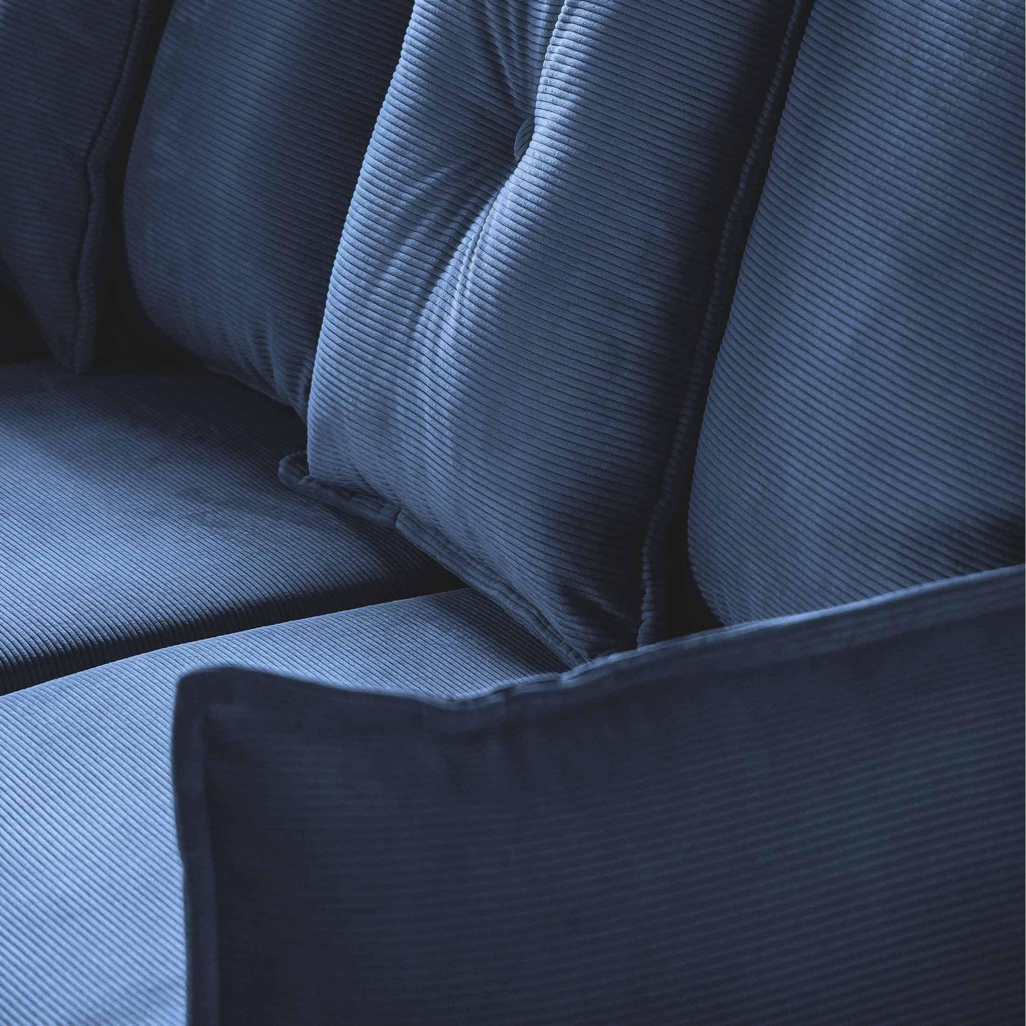 Voir la diapositive 4 : BEST MOBILIER Lena - canapé d'angle réversible 4 places - convertible avec coffre - en velours côtelé