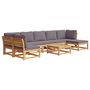 Voir la diapositive 2 : VIDAXL Salon de jardin avec coussins 8 pcs bois massif d'acacia