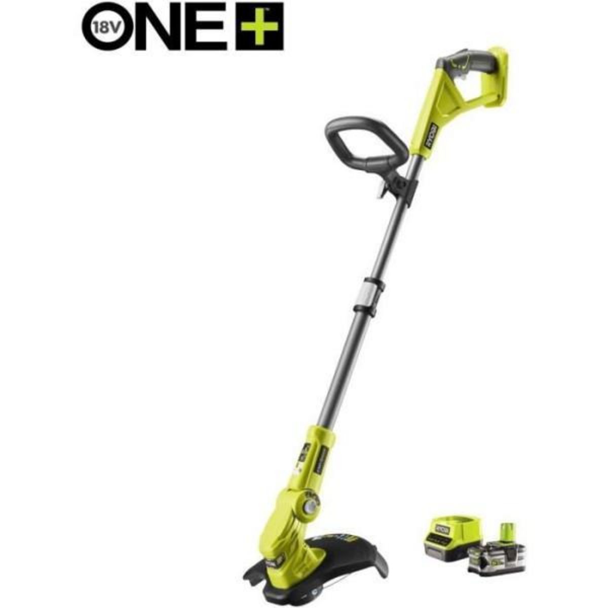 Ryobi RYOBI - Coupe-bordures 18V - Ø coupe 25-30 cm - Ø fil 1 x 1,6 mm - tube télescopique - batterie 5,0 Ah & chargeur - RLT183250