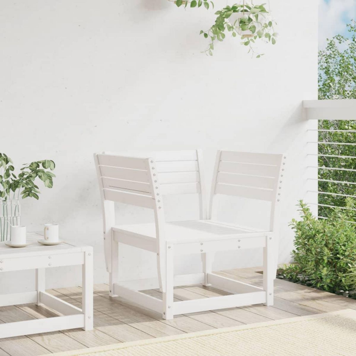 VIDAXL Chaise de jardin blanc bois massif de pin
