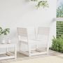 Voir la diapositive 3 : VIDAXL Chaise de jardin blanc bois massif de pin