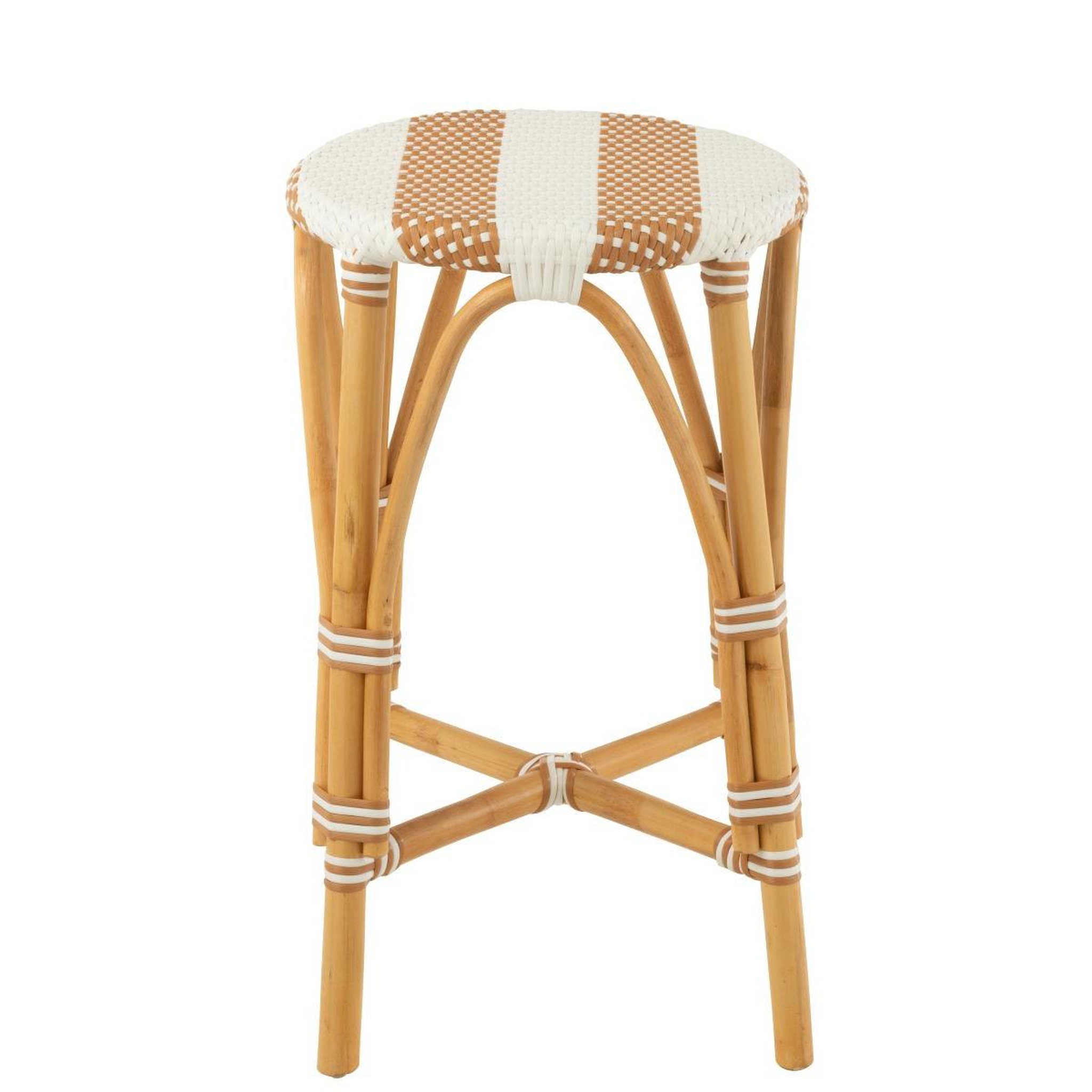 Voir la diapositive 3 : J-LINE Tabouret de bar en rotin  danial  65cm blanc