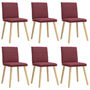 Voir la diapositive 2 : VIDAXL Chaises a manger lot de 6 rouge bordeaux tissu