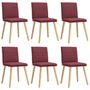Voir la diapositive 2 : VIDAXL Chaises a manger lot de 6 rouge bordeaux tissu