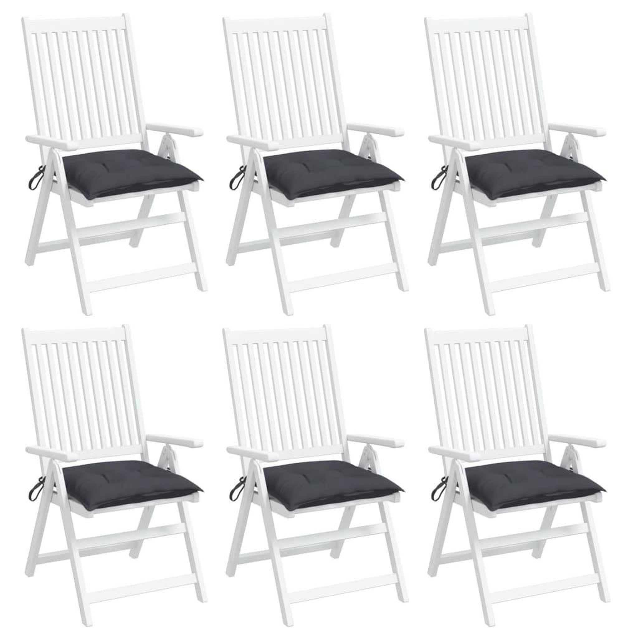Voir la diapositive 4 : VIDAXL Coussins de chaise lot de 6 anthracite 50x50x7 cm tissu oxford
