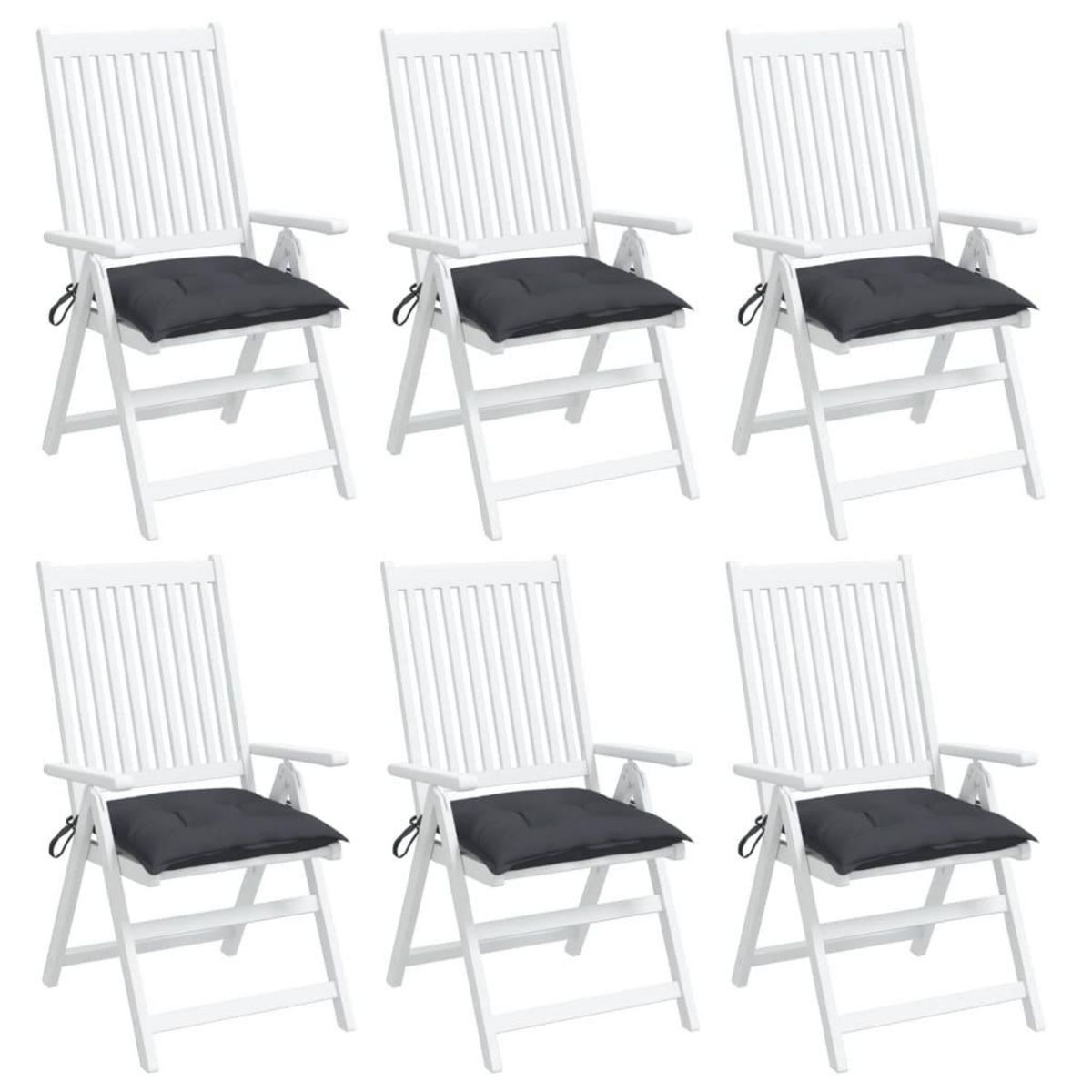 VIDAXL Coussins de chaise lot de 6 anthracite 50x50x7 cm tissu oxford
