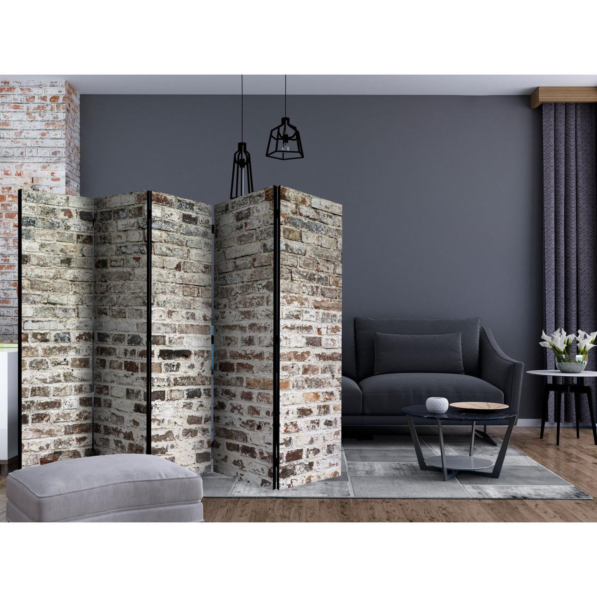 Voir la diapositive 2 : Paris Prix Paravent 5 volets  walls of time  172x225cm