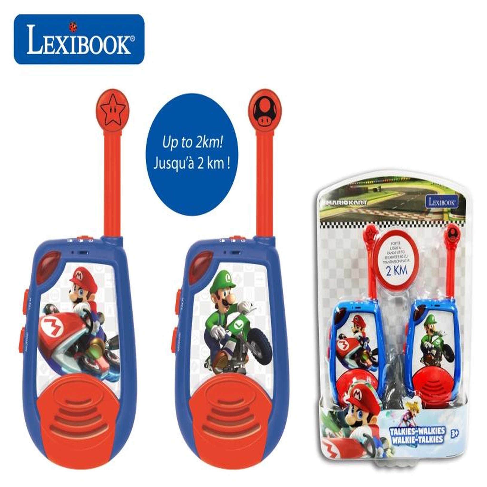 Voir la diapositive 2 : Lexibook Talkie-Walkies Mario Kart portée 2km fonction morse
