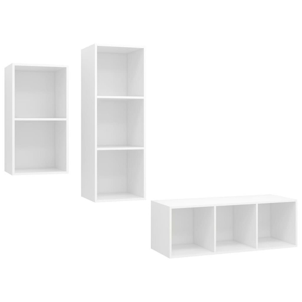 VIDAXL Ensemble de meuble TV 3 pcs Blanc Bois d'ingenierie