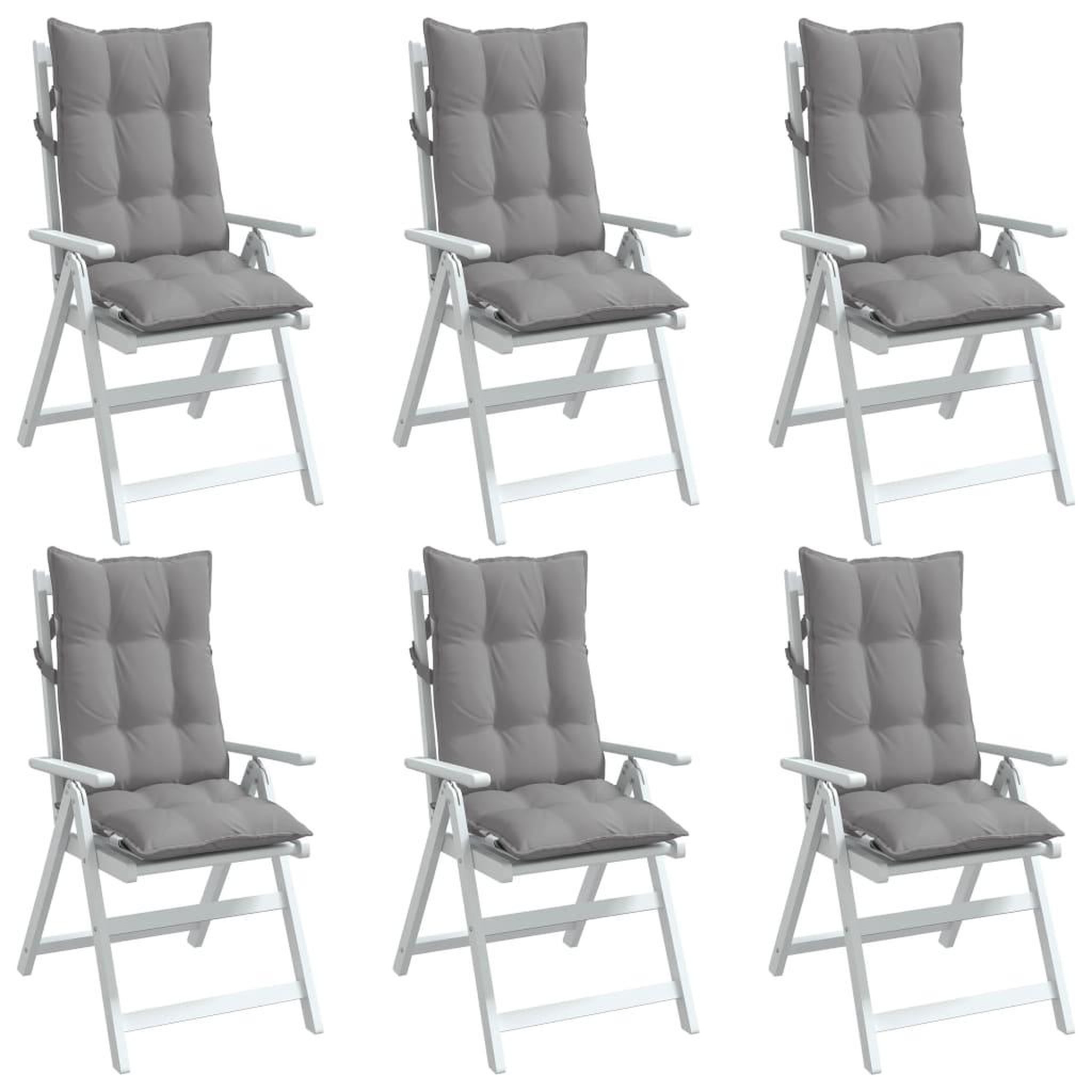 Voir la diapositive 4 : VIDAXL Coussins de chaise a dossier haut lot de 6 gris tissu oxford
