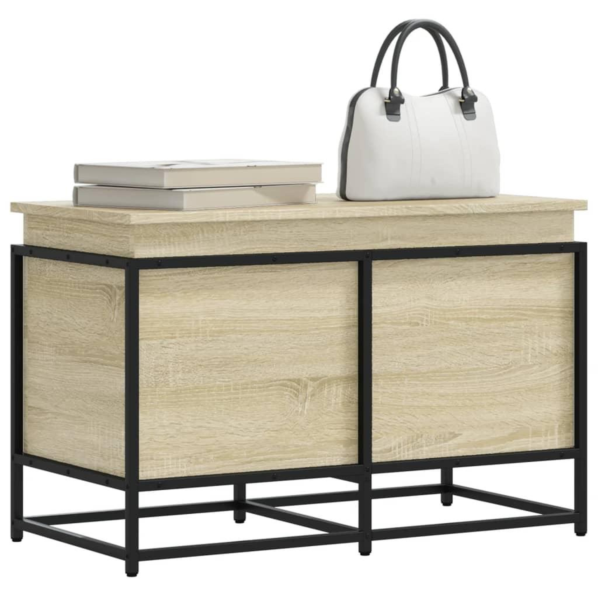 VIDAXL Boîte de rangement avec couvercle chene sonoma bois ingenierie