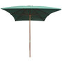 Voir la diapositive 2 : VIDAXL Parasol avec poteau en bois 200 x 300 cm Vert