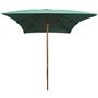 Voir la diapositive 2 : VIDAXL Parasol avec poteau en bois 200 x 300 cm Vert