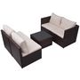Voir la diapositive 5 : VIDAXL Salon de jardin 5 pcs avec coussins Resine tressee Marron