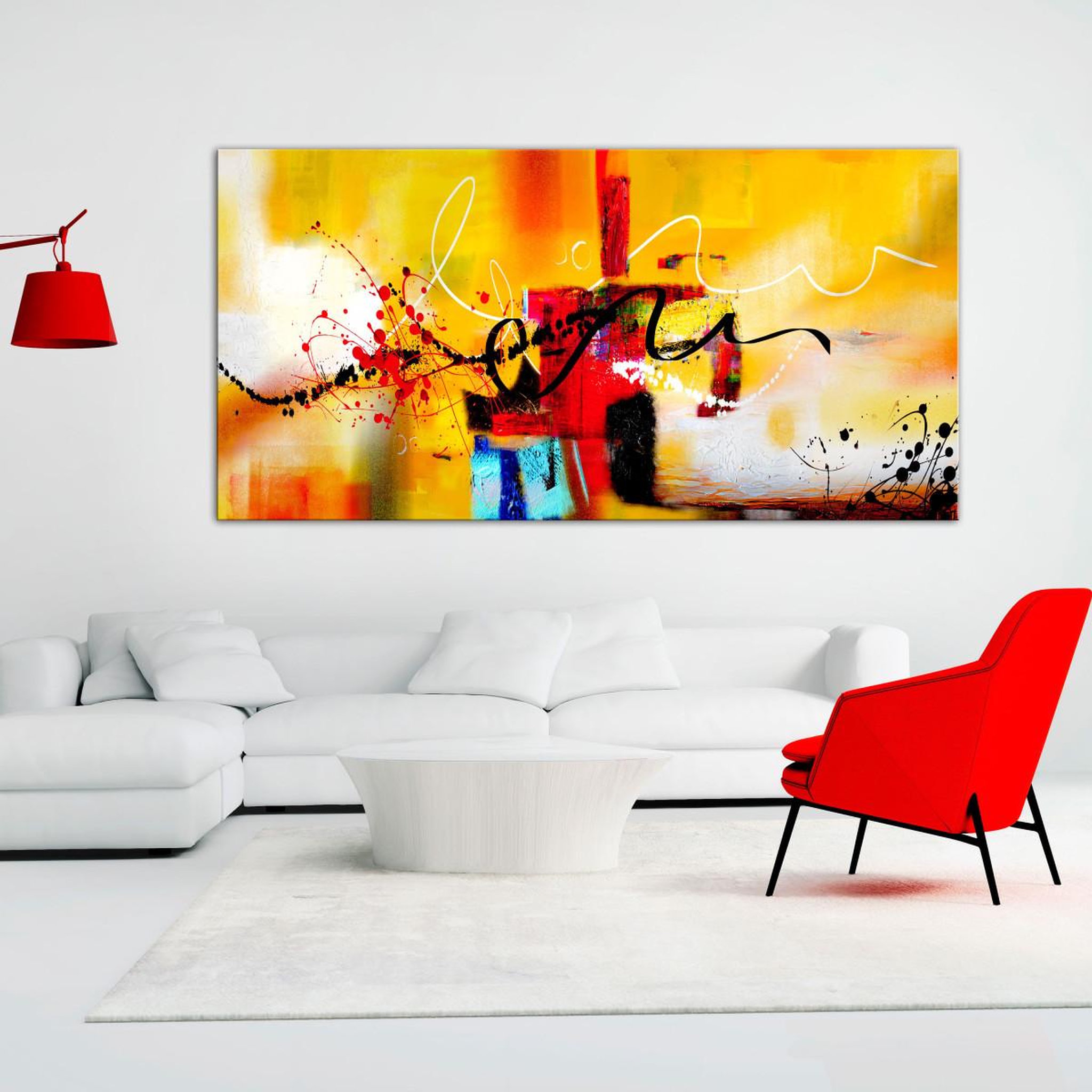 Voir la diapositive 2 : Paris Prix Tableau imprimé  street melodies orange wide  60x120cm