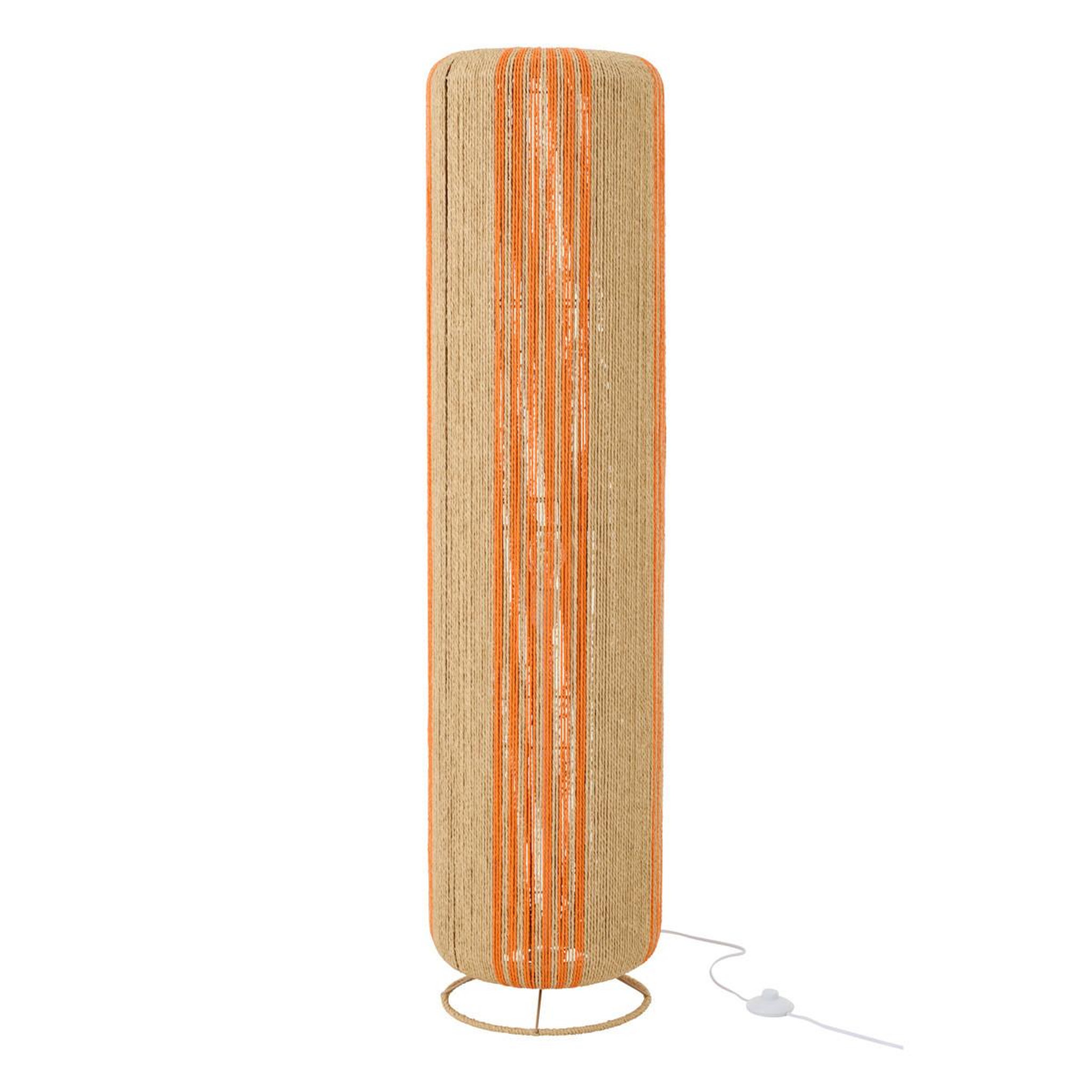 J-LINE Lampadaire corde  chase  138cm orange & naturel