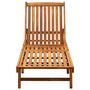 Voir la diapositive 3 : VIDAXL Chaise longue de jardin avec coussin Bois d'acacia solide