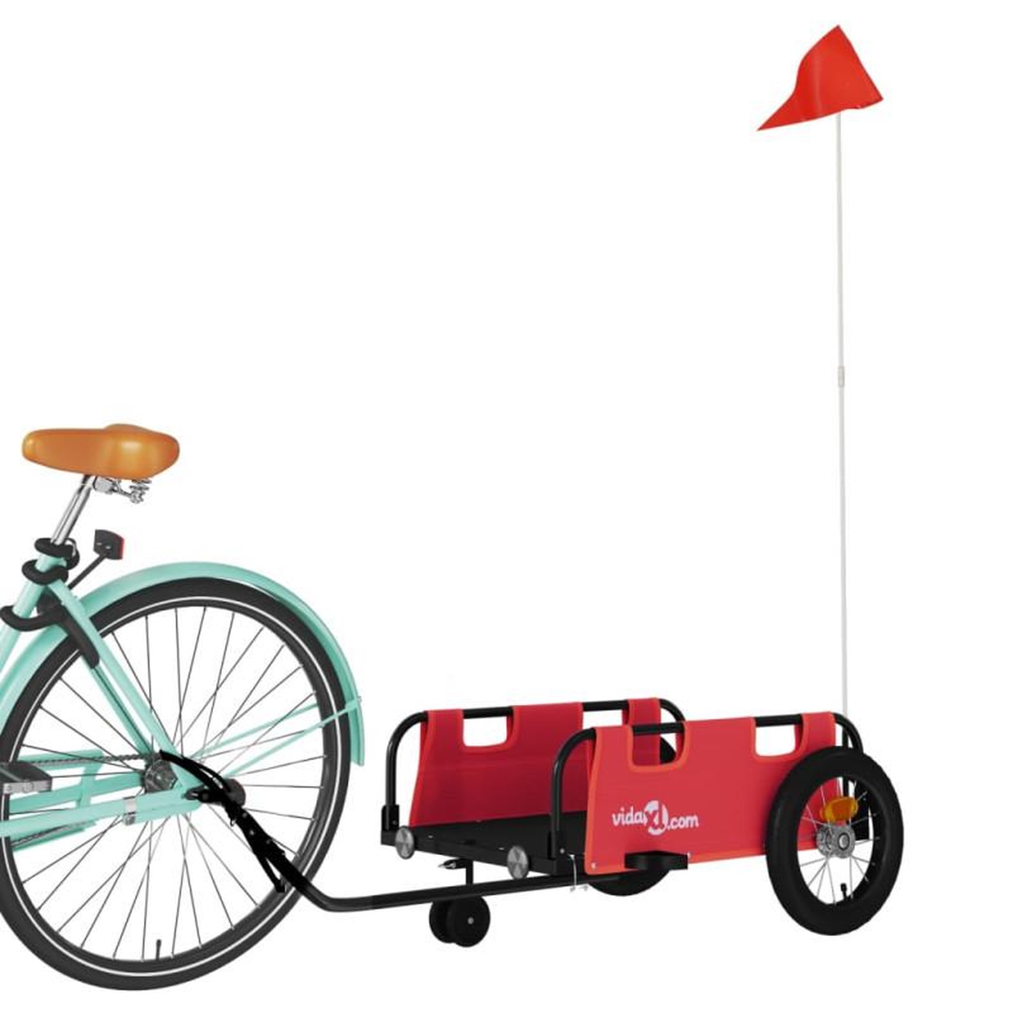 Voir la diapositive 3 : VIDAXL Remorque de vélo rouge tissu oxford et fer