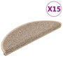 Voir la diapositive 2 : VIDAXL Tapis d'escalier autocollants 15 pcs 56x17x3 cm Beige fonce