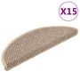 Voir la diapositive 2 : VIDAXL Tapis d'escalier autocollants 15 pcs 56x17x3 cm Beige fonce