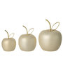 Voir la diapositive 2 : Paris Prix Lot de 3 Pommes Déco  Porcelaine  15cm Doré