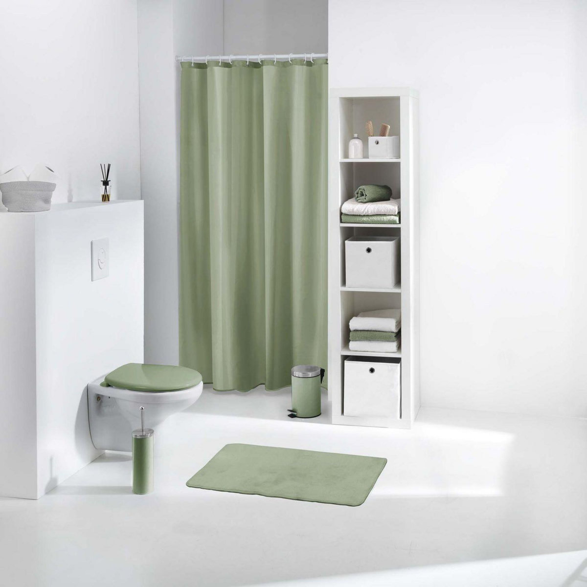 Douceur d'Intérieur Rideau de douche BERKELEY - 180 X 200 cm - Vert