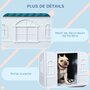 Voir la diapositive 6 : PAWHUT Niche pour chien design maisonnette - dim. 65L x 75l x 63H cm - PP bleu blanc