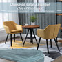 Voir la diapositive 4 : HOMCOM Chaises de visiteur design scandinave - lot de 2 chaises - pieds effilés bois noir - assise dossier accoudoirs ergonomiques velours moutarde