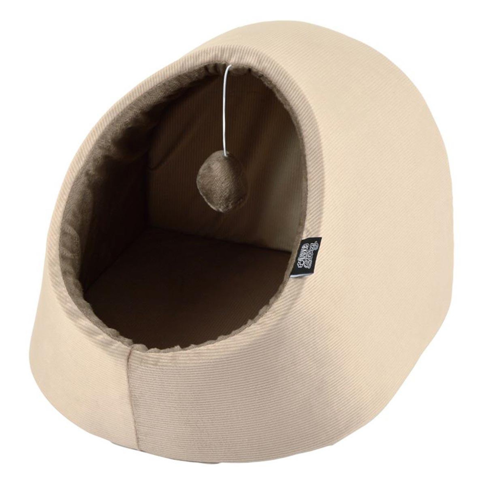 HOMEA Niche pour chat avec jouet  crafty  38cm noisette