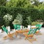 Voir la diapositive 1 : VIDAXL Chaises de jardin pliantes lot de 4 vert tissu et bois massif